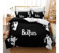 CHAOSE The Beatles Duvet Cover Sets 220X240 Quilt 2 Persons 3 Pieces Bed Linen Bedding Set 2 Pillowcases with Closure (Rock 03,King(220x230cm))