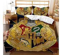 CHAOSE-UKB 3 Piece Bedding, 100% Microfiber Harry Potter, School of Magic Bedding Set Soft Duvet Cover and Pillowcase 2 Pieces (Pattern 02,Double(200x200cm))
