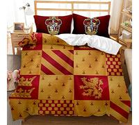 CHAOSE-UKB 3 Piece Bedding, 100% Microfiber Harry Potter, School of Magic Bedding Set Soft Duvet Cover and Pillowcase 2 Pieces (pattern 09,Double(200x200cm))