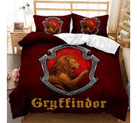 CHAOSE-UKB 3 Piece Bedding, 100% Microfiber Harry Potter, School of Magic Bedding Set Soft Duvet Cover and Pillowcase 2 Pieces (Pattern 03,Double(200x200cm))