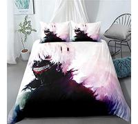 CHAOSE-UKB 3 Piece Bedding Set 120 Thread Count Tokyo Ghoul Duvet Cover Fall Winter Microfiber 2 Pillowcase (TG 02,Single(135x200cm))