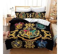 CHAOSE-UKB Duvet Cover, Harry Potter, School of Magic, 3 Piece Quality Printed Microfiber Bedding Set, Modern Design with Softness Comfortable (pattern 03,Single(135x200cm))