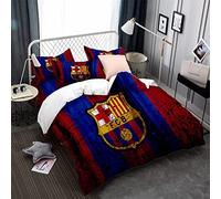 CHAOSE-UKB Duvet Cover Set for Kids Cartoon Football Team FC Barcelona, for Kids Girls Children's Home Textile Bedding (pattern 02,Double(200x200cm))