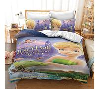 CHAOSE-UKB Reversible Duvet Cover 220x240 / 65x65x2 CM Tinker Bell Two-Tone Bed Set for 2 People with Zipper (Fantasy 06,Double(200x200cm))