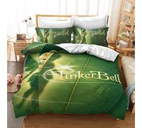 CHAOSE-UKB Reversible Duvet Cover 220x240 / 65x65x2 CM Tinker Bell Two-Tone Bed Set for 2 People with Zipper (Fantasy 03,King(220x230cm))