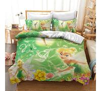 CHAOSE-UKB Reversible Duvet Cover 220x240 / 65x65x2 CM Tinker Bell Two-Tone Bed Set for 2 People with Zipper (Fantasy 01,Single(135x200cm))