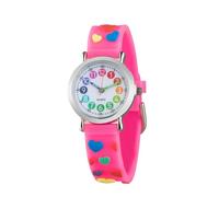 CHAOTECHY Children's Watch for Girls and Boys, Easy to Read and Learn to Read, Pink heart, Strap.