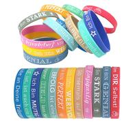 CHAOTEMAI 24 Pieces Silicone Bracelet Customized Child Motivation Curb Chain Bracelet Elastic Goodies Birthday Children for Ceremonies Graduation Meetings Boys Girls