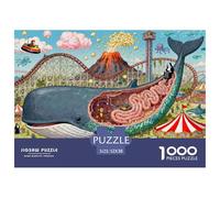 Chaotic Cartoon Funfair Wooden Jigsaw Puzzle Waterproof 1000 Piece Puzzles for Adults Colourful Educational Games