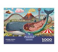Chaotic Cartoon Funfair Wooden Jigsaw Puzzle Waterproof 1000 Piece Puzzles for Adults Gifts Challenging And Brainteasing Home Decoration