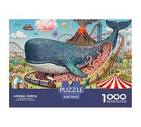 Chaotic Cartoon Funfair Wooden Jigsaw Puzzle Waterproof 1000 Piece Puzzles for Adults Impossible Challenging Games