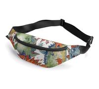 Chaotic Colorful Monsters Fanny Packs with Zipper, Personalized Waist Bags with Multiple Pockets, Adjustable Sling Bag for Travel, Waterproof Belt Bag, Crossbody Bags for Unisex