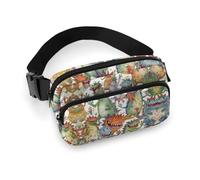 Chaotic Colorful Monsters Printed Fanny Pack Fanny Packs for Women Men,Crossbody Bag Large Chest Bag with Adjustable Strap for Outdoors Workout Traveling Casual Running, Chaotic Colorful Monsters,