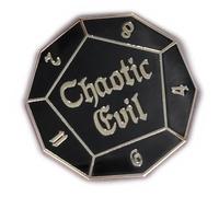 Chaotic Evil Alignment DnD D12 Dice Enamel Pin Silver Finish | Gamer 5e RPG Affiliation Nerdy Pin, Metal, no gemstone