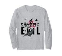 Chaotic Evil Floral Raven Gothic Aesthetic Long Sleeve T-Shirt
