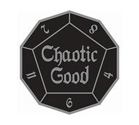Chaotic Good Alignment DnD D12 Dice Enamel Pin Silver Finish | Gamer 5e RPG Affiliation Nerdy Pin, S, enamel, not known