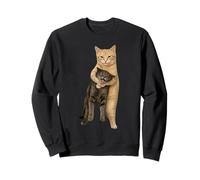 Chaotic Hugging Cats Funny Meme Sweatshirt