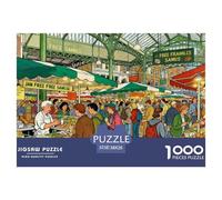 Chaotic London Borough Market Wooden Jigsaw Puzzle Waterproof 1000 Piece Puzzles for Adults Challenging And Brainteasing Home Decoration