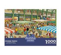 Chaotic London Borough Market Wooden Jigsaw Puzzle Waterproof 1000 Piece Puzzles for Adults Gifts Impossible Challenging Games