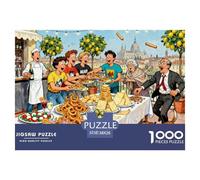 Chaotic Milan Aperitivo Buffet Wooden Jigsaw Puzzle Waterproof 1000 Piece Puzzles for Adults Gifts Challenging And Brainteasing Educational Games