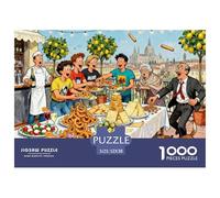 Chaotic Milan Aperitivo Buffet Wooden Jigsaw Puzzle Waterproof 1000 Piece Puzzles for Adults Gifts Impossible Home Decoration