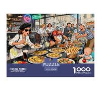 Chaotic Milan Aperitivo Buffet Wooden Jigsaw Puzzle Waterproof 1000 Piece Puzzles for Adults Gifts Impossible Educational Games