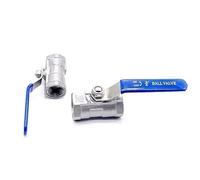 CHAOUYYZ 1 Pcs Ss 304 1/4" 3/8" 1/2" 3/4" 1" 1-1/4" 1-1/2"E Thread Valves, 2P Full Port Ball Valve with Vinyl Handle, 201/316L/316L Stainless Steel/Dn8 1/4