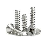 CHAOUYYZ 100Pcs Recessed Countersunk Head Self-Tapping Screws Nickel Plated Carbon Steel M1-M2.6 Flat Phillips Screw/5Mm/M2.5