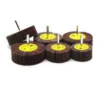 CHAOUYYZ 10Pcs 16-80Mm Sanding Sandpaper Flap Wheel Disc Brush Bit Grinding Polishing Tool Sander Drill Sanding Flap Wheel Coarse for Rotary Set Grit 80 with 6Mm Mandrel Shank/Dia60Mm