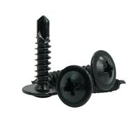 CHAOUYYZ 20Pcs M4.2 Black Large Flat Head Self Tapping Screws Drilling Tail Screw Electric Drill Screw/25Mm/M4.2