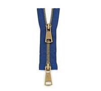 CHAOUYYZ 5# Colorful Open-End Double Sliders Copper Metal Zipper 2-Ways Zip DIY Handcraft,for Sewing Cloth Pocket Garment-Brown/Navy/60Cm