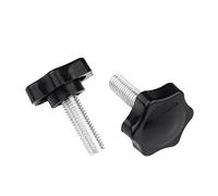 CHAOUYYZ M5 M6 M8 Thread Star Shaped Head Thread Clamping Screw Bolt Knob for Industry Equipment Plastic Carbon Steel/10Pcs/M5*12