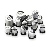 CHAOUYYZ SMD Electrolytic Capacitor Aluminum 20Pcs 6.3V 10V 16V 25V 35V 50V 1Uf 2.2Uf 4.7Uf 10Uf 47Uf 100Uf 220Uf 330Uf 470Uf 680Uf/25V220Uf