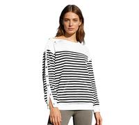 Chaoyinn Female Adaptive Clothes Tear Away Sweatshirts for Post Surgery Oversized Striped Sweatshirt Black L
