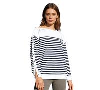 Chaoyinn Female Adaptive Clothes Tear Away Sweatshirts for Post Surgery Oversized Striped Sweatshirt Navy Blue XS