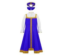 Chaoyinn Girls Halloween Russian National Costumel Carnival Festiva Role-Playing Costumes Party Dress Up Outfits Blue