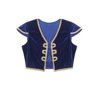 Chaoyinn Kids Boys Arabian Costume Halloween Fairy Tale Outfits Arab Prince Clothing Flying Sleeve T-Shirts Royal Blue 11-12 Years