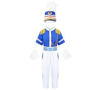 Chaoyinn Kids Marching Band Costume Halloween Circle Ringmaster Outfits 2Pcs Tassel Outerwear with Skirts Or Pants Set Royal Blue C 4-5 Years