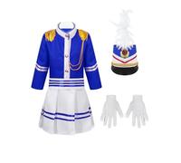 Chaoyinn Kids Marching Band Costume Halloween Circle Ringmaster Outfits 2Pcs Tassel Outerwear with Skirts Or Pants Set Royal Blue B 7-8 Years