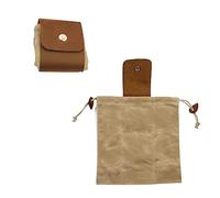 CHAOYUELYF Foraging Pouch Leather and Canvas Belt Pouch Waterproof Bushcraft Bag for Outdoor Exploring Camping Hiking Collecting and Harvesting