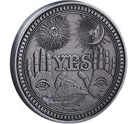 CHAOYUELYF Yes No Decision Coin Challenge Coin Souvenir Coin Stereoscopic Commemorative Skull Pattern Coin for Collection Gift Toss Game Collector