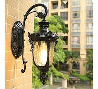 ChaoZan E27 Outdoor Light - Vintage Waterproof Wall Sconce, Aluminum Housing with Glass, for Porch, Garden, Garage & Front Door, Patio, Balcony, Black