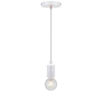 ChaoZan E27 Vintage Pendant Light Height Adjustable Ceiling Light, White Retro Pendant Light, Kitchen Light, Restaurant Lamps, Dining Room, Bedroom, Cafe, bar,Study,Simple Industrial Style Light