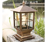 ChaoZan Outdoor Post Lights - Antique Style Street Lamp with Copper Aluminum Frame, Path Light Torch, IP55, 230V / E27