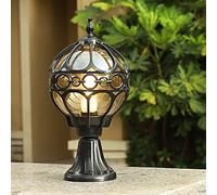 ChaoZan Outdoor Street Lamp/Post Light, Rustic Floor Lamp 230 Volt E27 IP55 Pillar Garden Lighting, Villa Terrace Entrance and Driveway Light (Black)