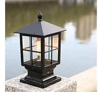 ChaoZan Outdoor Street Lights - Antique Style with Black Aluminum Frame, Garden Entrance and Path Light Torch, IP55, 230V / E27 Max 80W