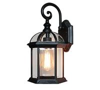 ChaoZan Outdoor Wall lamp, Waterproof Wall lamp, Antique Look, cast Aluminum in Black Shell, with E27 Socket,Maximum 60 watt, no Lightbulb,Retro/Vintage Outdoor for Terrace,Veranda and Courtyard
