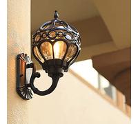 ChaoZan Retro Outdoor Light - Vintage Waterproof Wall Sconce with Glass, Aluminum Housing, for Porch, Garden, Garage, Front Door, Patio, Balcony, Black