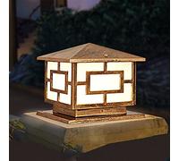 ChaoZan Square Outdoor Waterproof Column Headlight Garden Decor Post Pillar Lights E27 Wall Lantern Antique Retro Weatherproof for Outdoor Yard Lawn Deck Street Top Wall Fence Gate Park Garage
