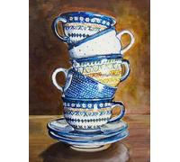 Chaozhirui Adult Cross Stitch Kit, Coffee Cup, DIY Handmade Embroidery Kit, Accurate Pattern, 11CT Printed Cross Stitch, Kids Craft, 40x50 cm